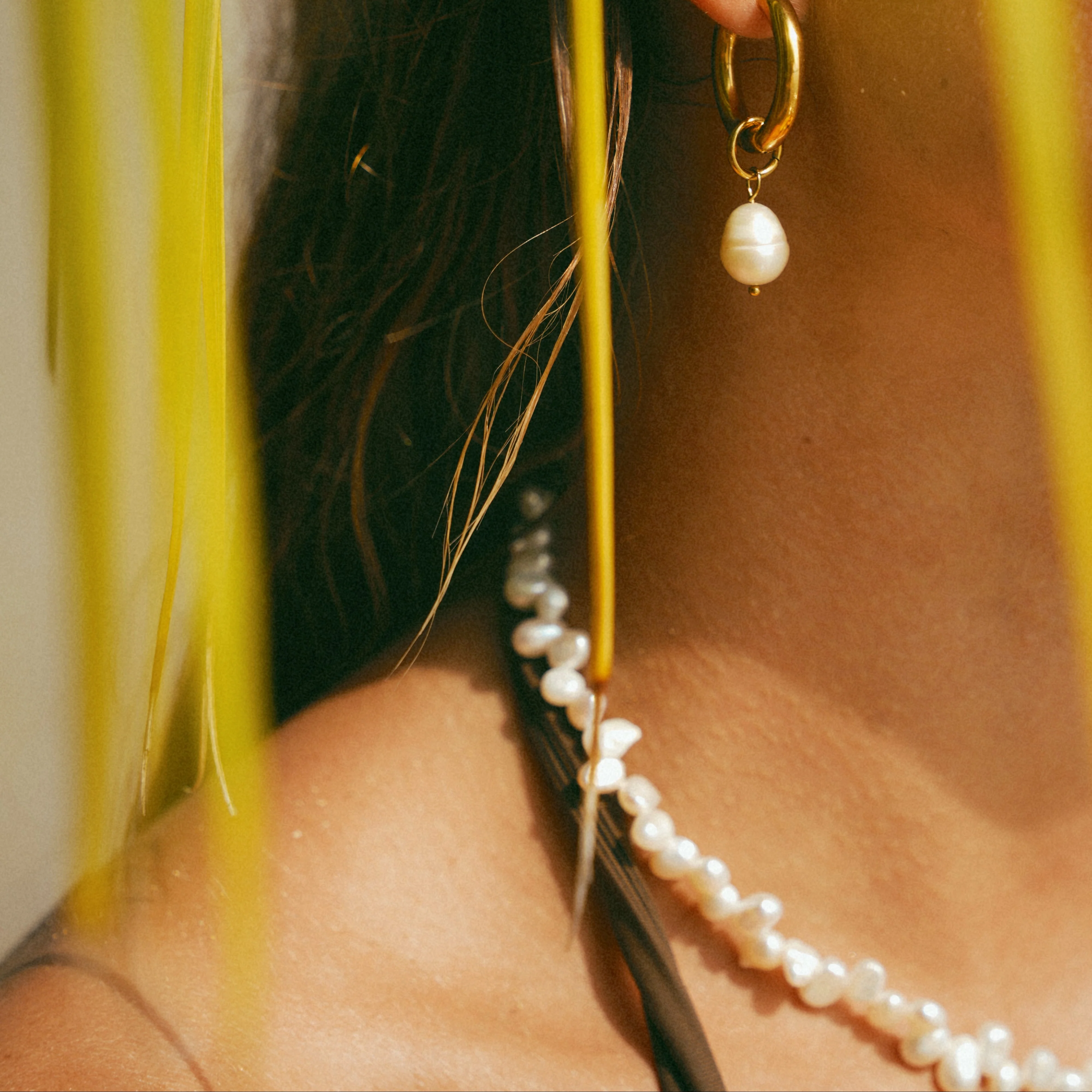 Bethany Pearl Drop Hoop - Image 3