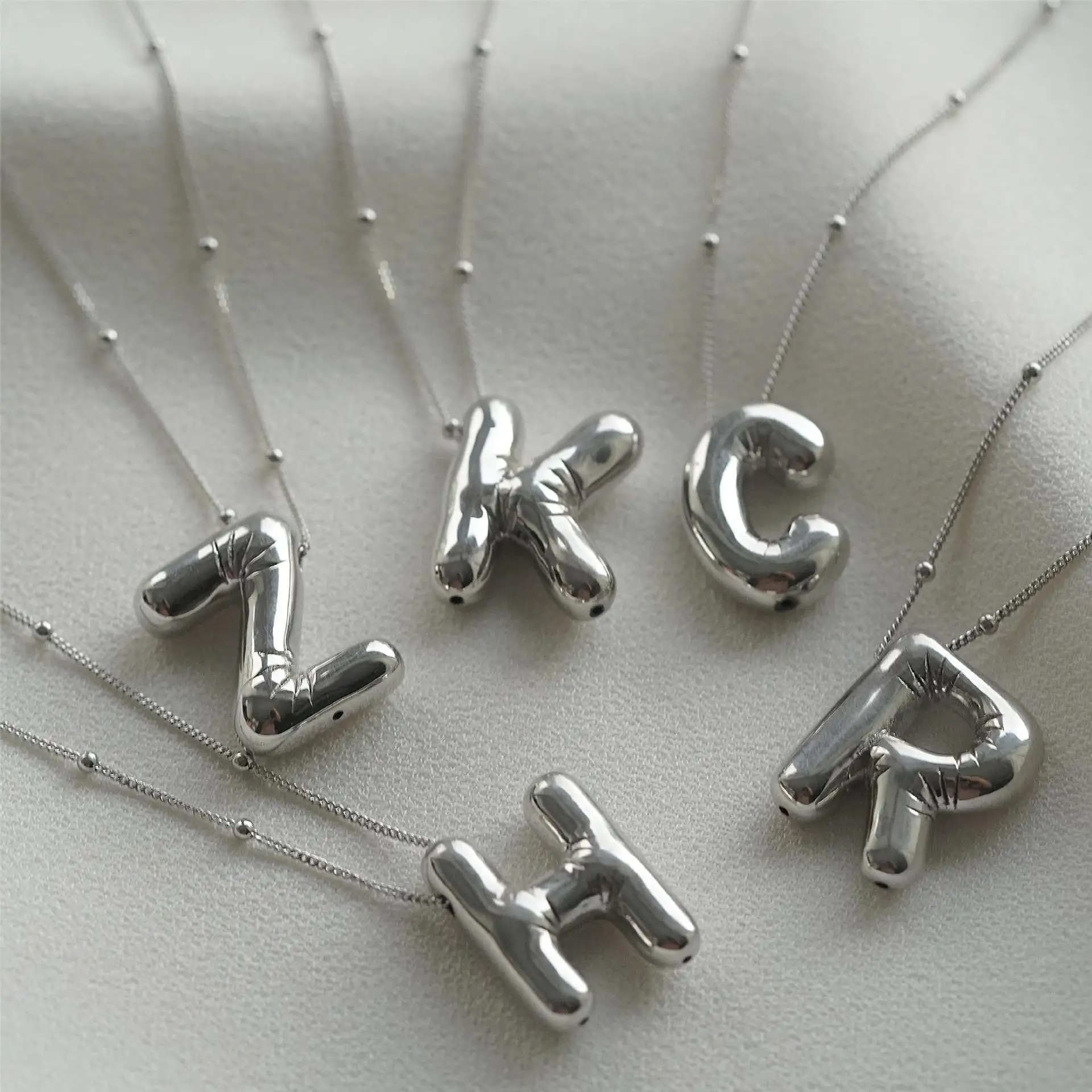 Bubble Letter Initial Necklace (Bundle) - Image 4