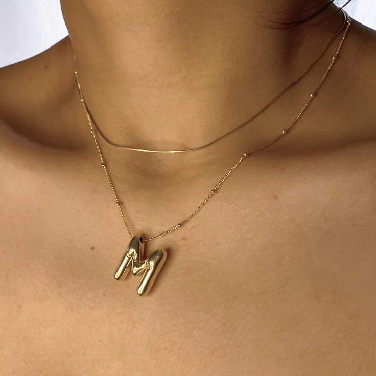 Bubble Letter Initial Necklace (Bundle) - Image 7