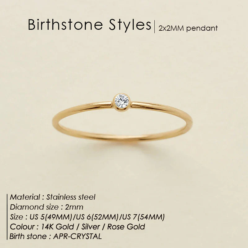 Dainty Birthstone Ring - Image 11
