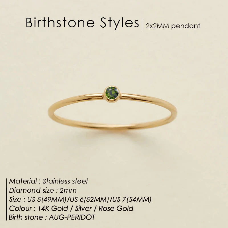 Dainty Birthstone Ring - Image 12