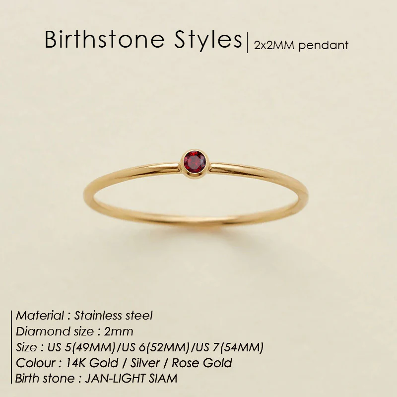 Dainty Birthstone Ring - Image 13