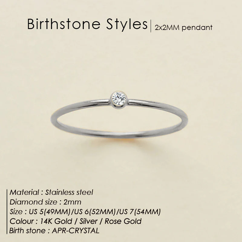 Dainty Birthstone Ring - Image 16