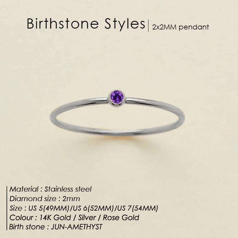 Dainty Birthstone Ring - Image 18