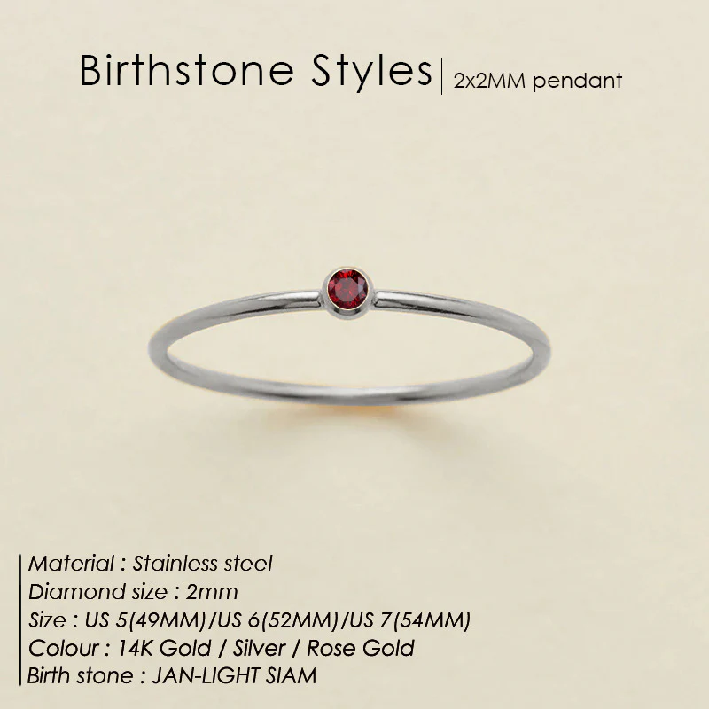Dainty Birthstone Ring - Image 19