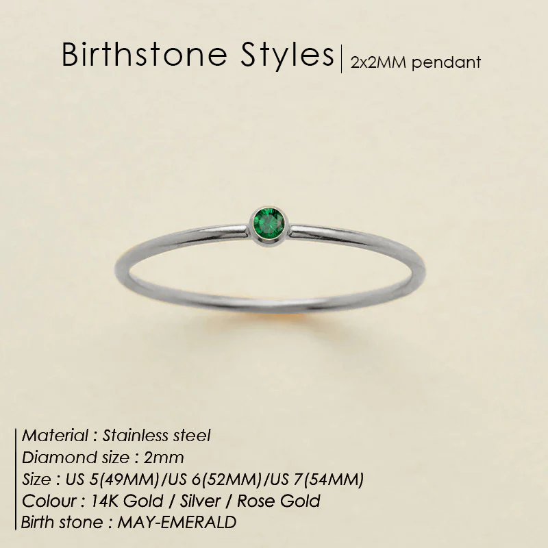 Dainty Birthstone Ring - Image 22