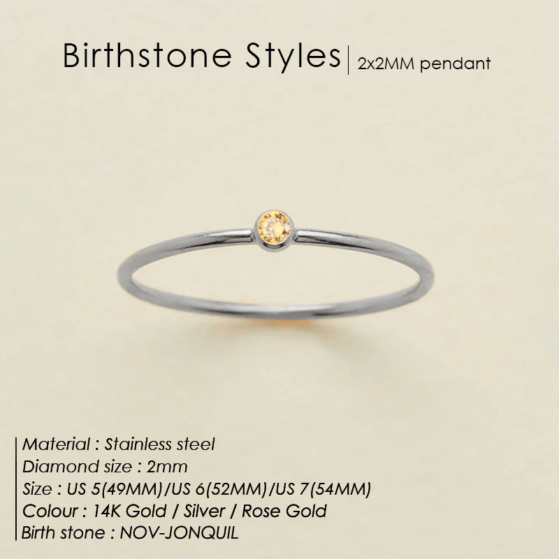 Dainty Birthstone Ring - Image 23