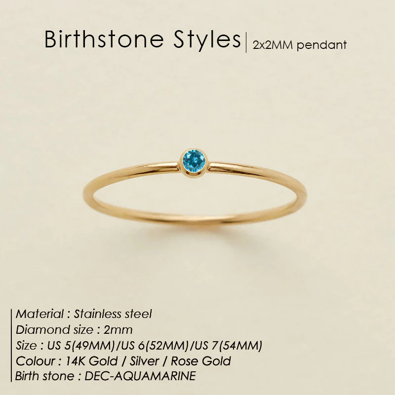 Dainty Birthstone Ring - Image 4