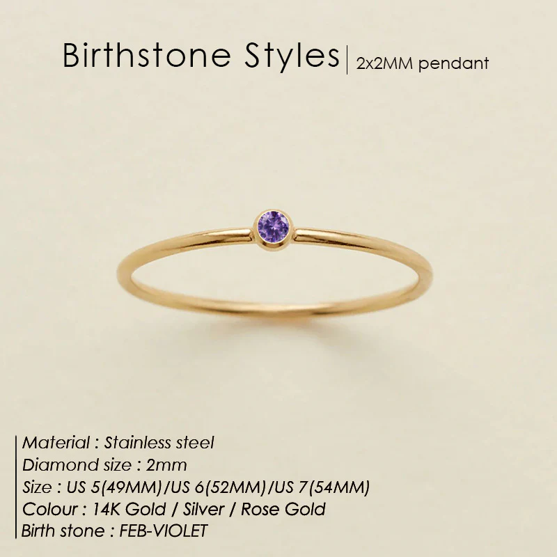Dainty Birthstone Ring - Image 5