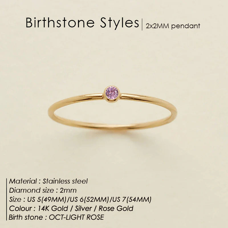 Dainty Birthstone Ring - Image 6