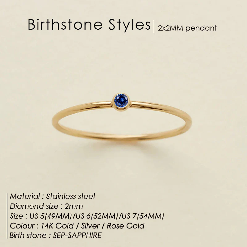 Dainty Birthstone Ring - Image 7