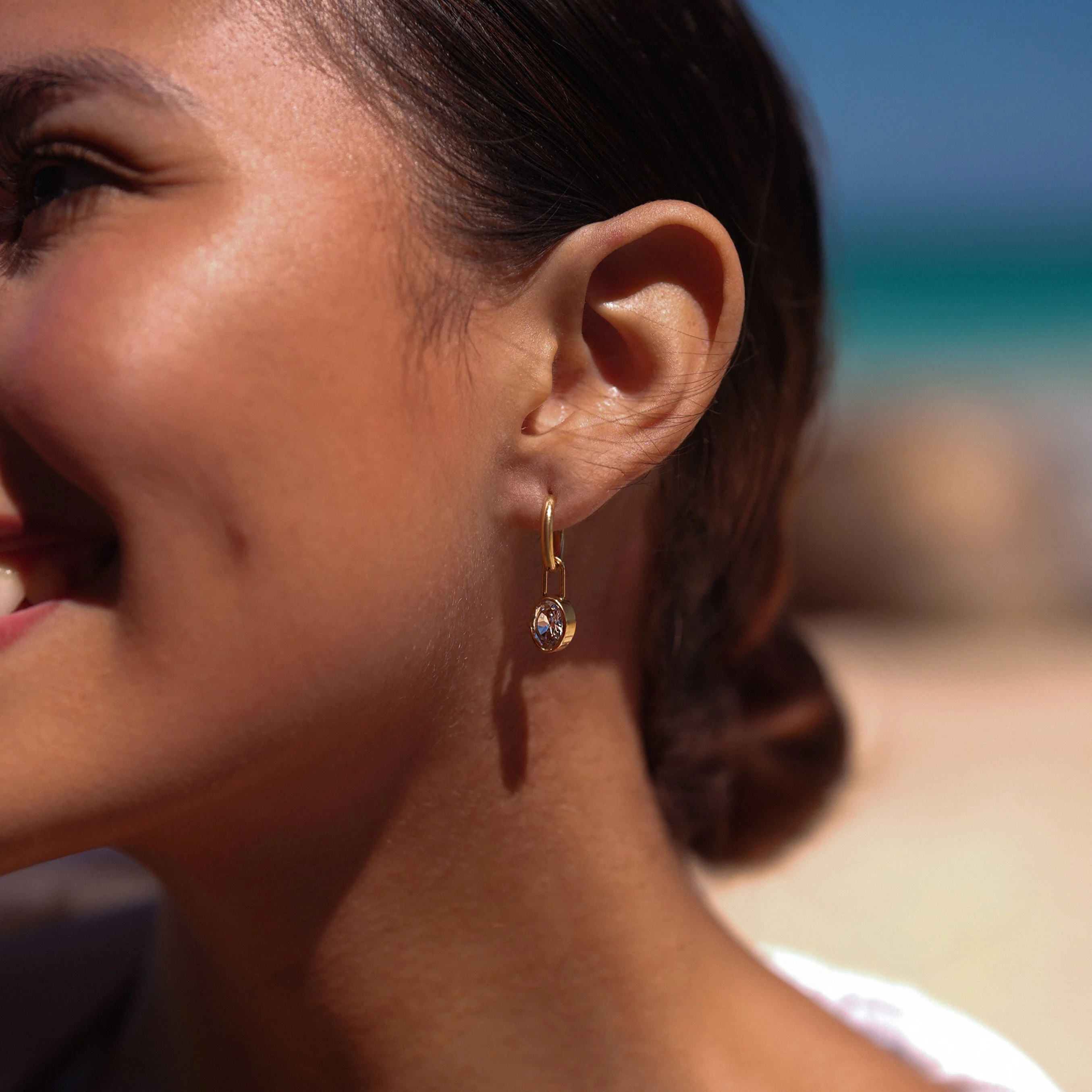 Diamond Lock Earrings - Image 6