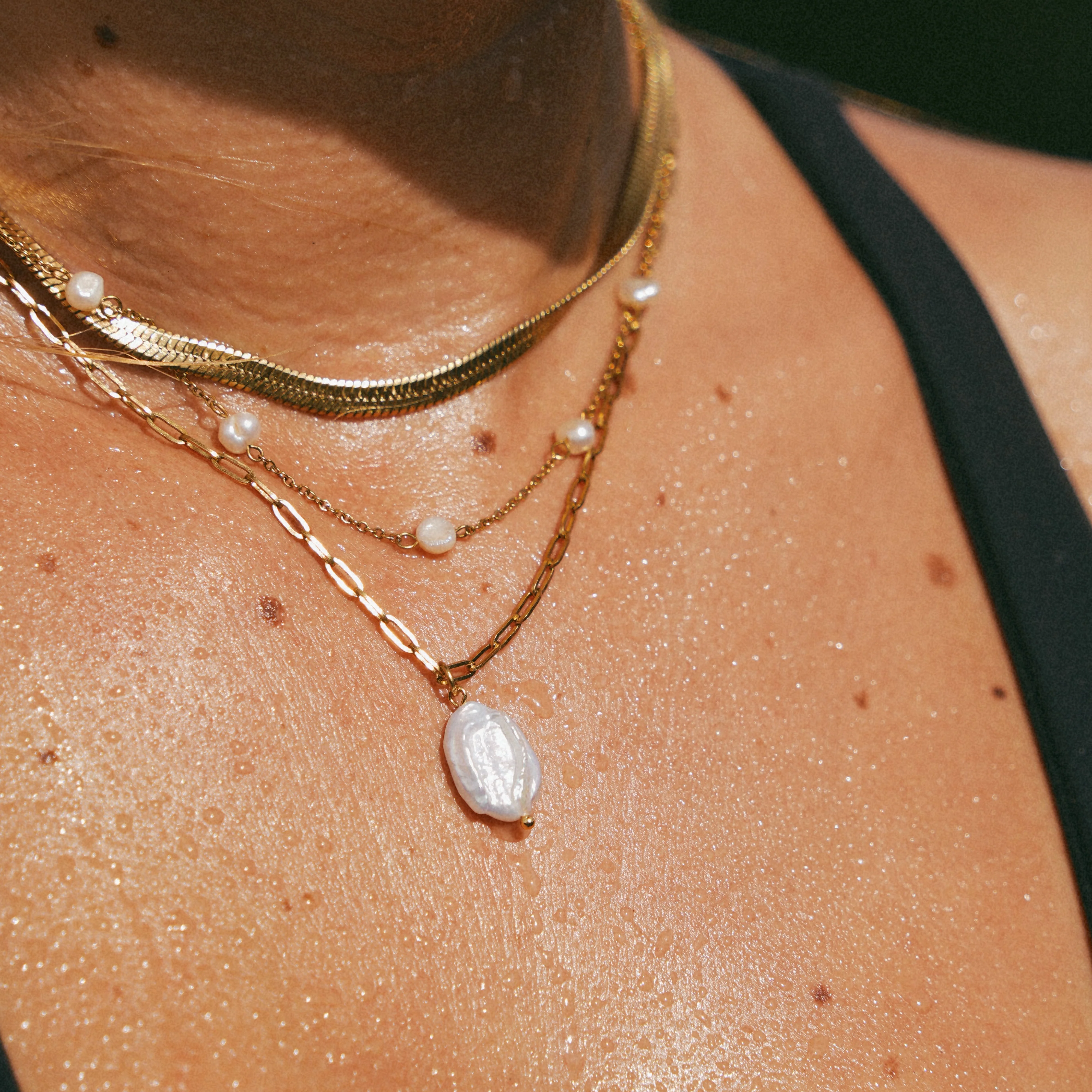 Hanalei Pearl Coin Paperclip Necklace (Bundle) - Image 4