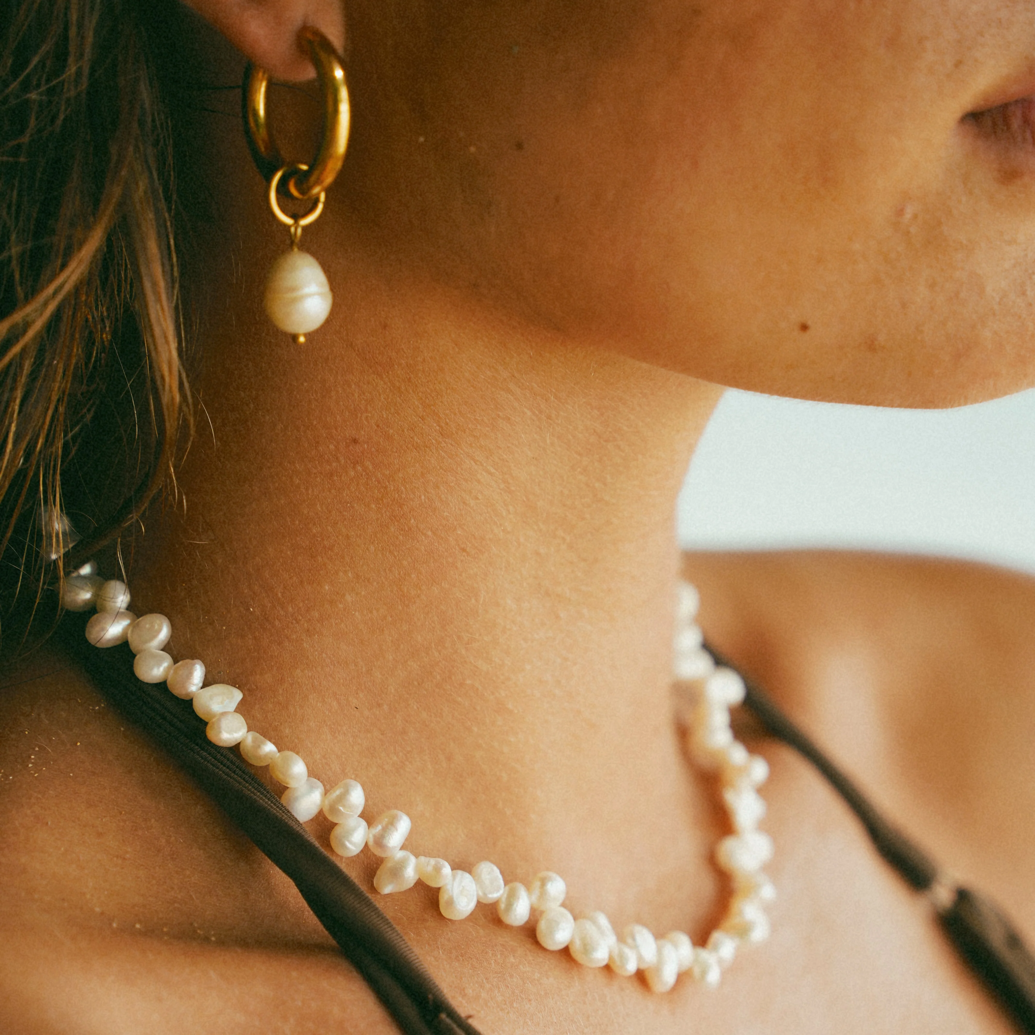 Bethany Pearl Drop Hoop - Image 5